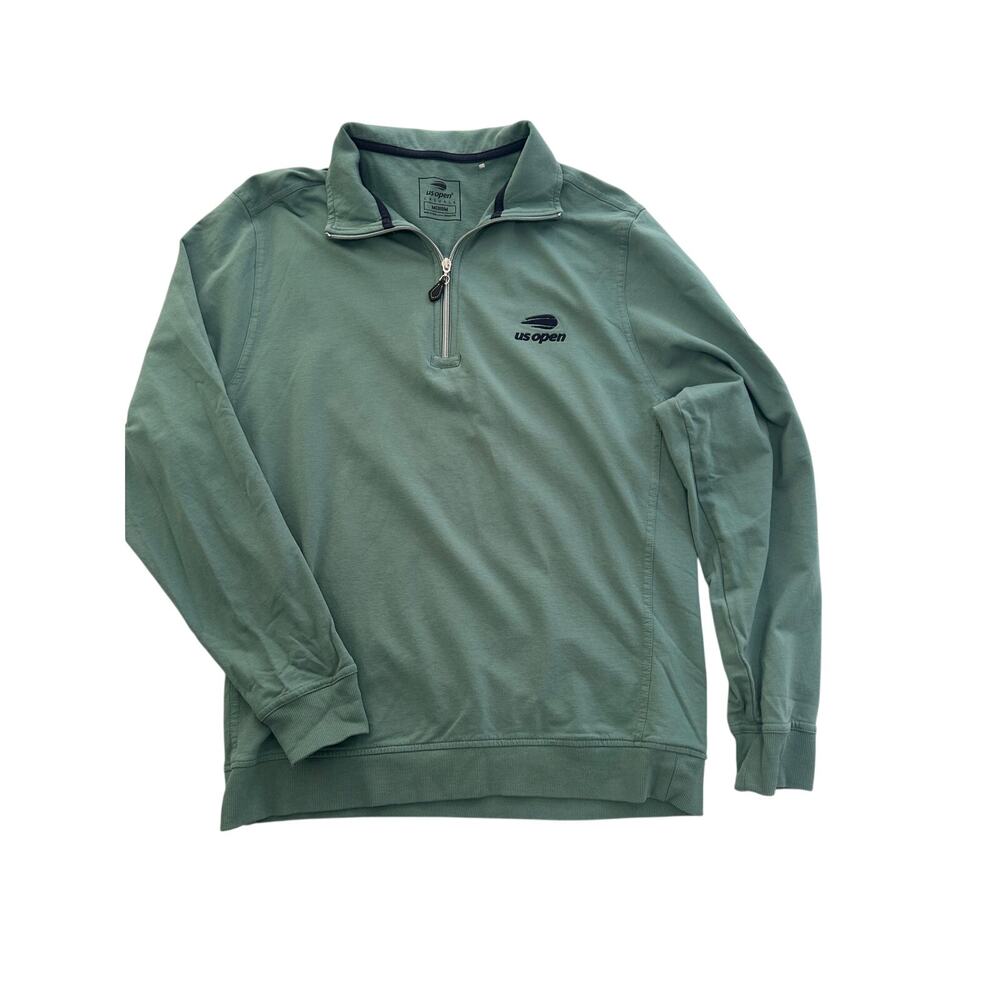 US Open Quarter Zip #24 Teal Blue Green Unisex Medium XC